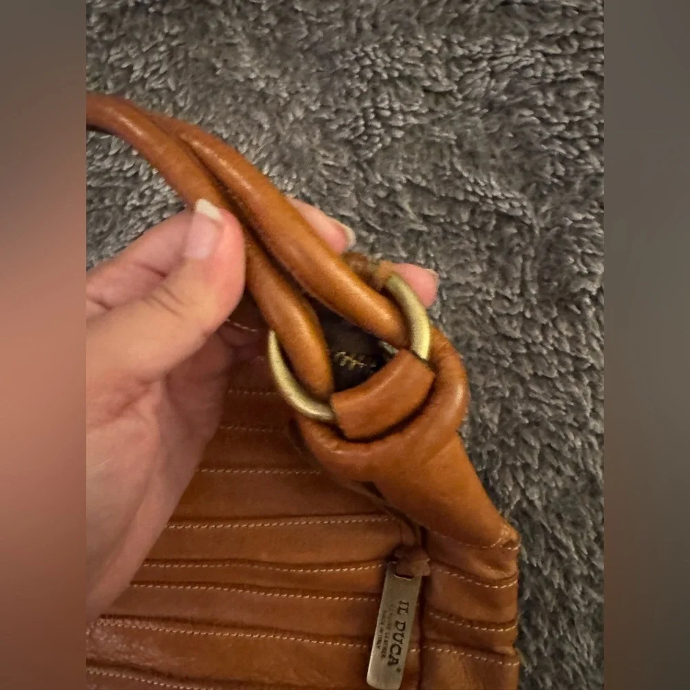 IL DUCA Tan Italian Leather Hobo Bag
